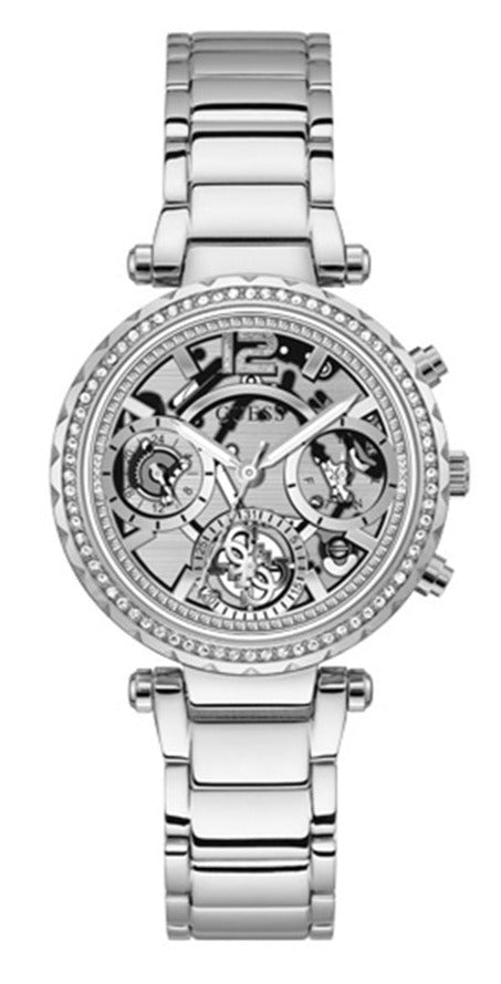  Shop Authentic Guess Solstice Diamonds Silver Dial Silver Steel Strap Watch for Women - GW0403L1 - Luxxuri