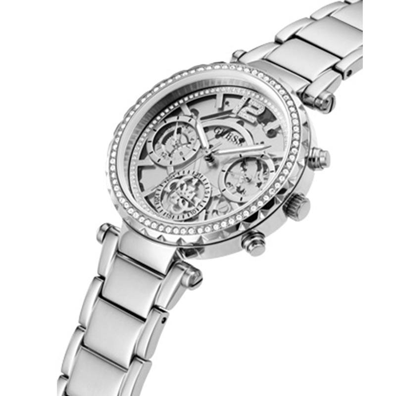  Shop Authentic Guess Solstice Diamonds Silver Dial Silver Steel Strap Watch for Women - GW0403L1 - Luxxuri
