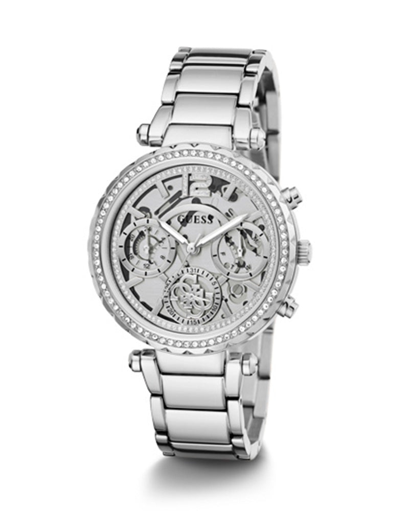  Shop Authentic Guess Solstice Diamonds Silver Dial Silver Steel Strap Watch for Women - GW0403L1 - Luxxuri