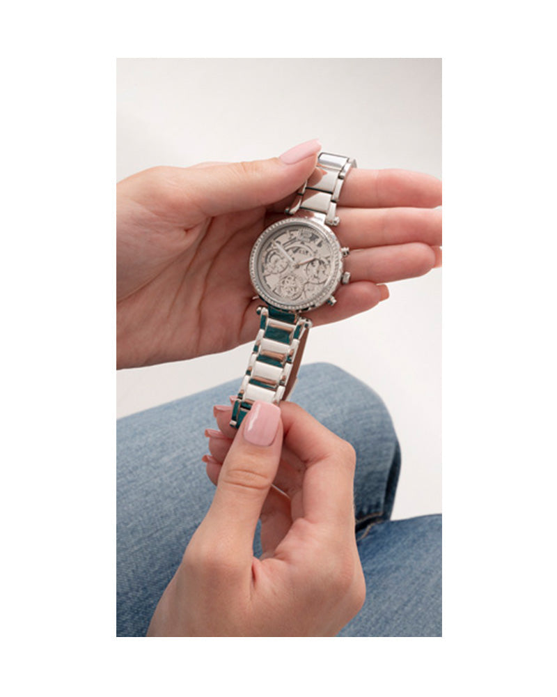  Shop Authentic Guess Solstice Diamonds Silver Dial Silver Steel Strap Watch for Women - GW0403L1 - Luxxuri