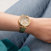  Shop Authentic Guess Solstice Diamonds Gold Dial Gold Steel Strap Watch for Women - GW0403L2 - Luxxuri