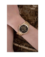  Shop Authentic Guess Night Life Diamonds Black Dial Gold Steel Strap Watch for Women - GW0405L2 - Luxxuri