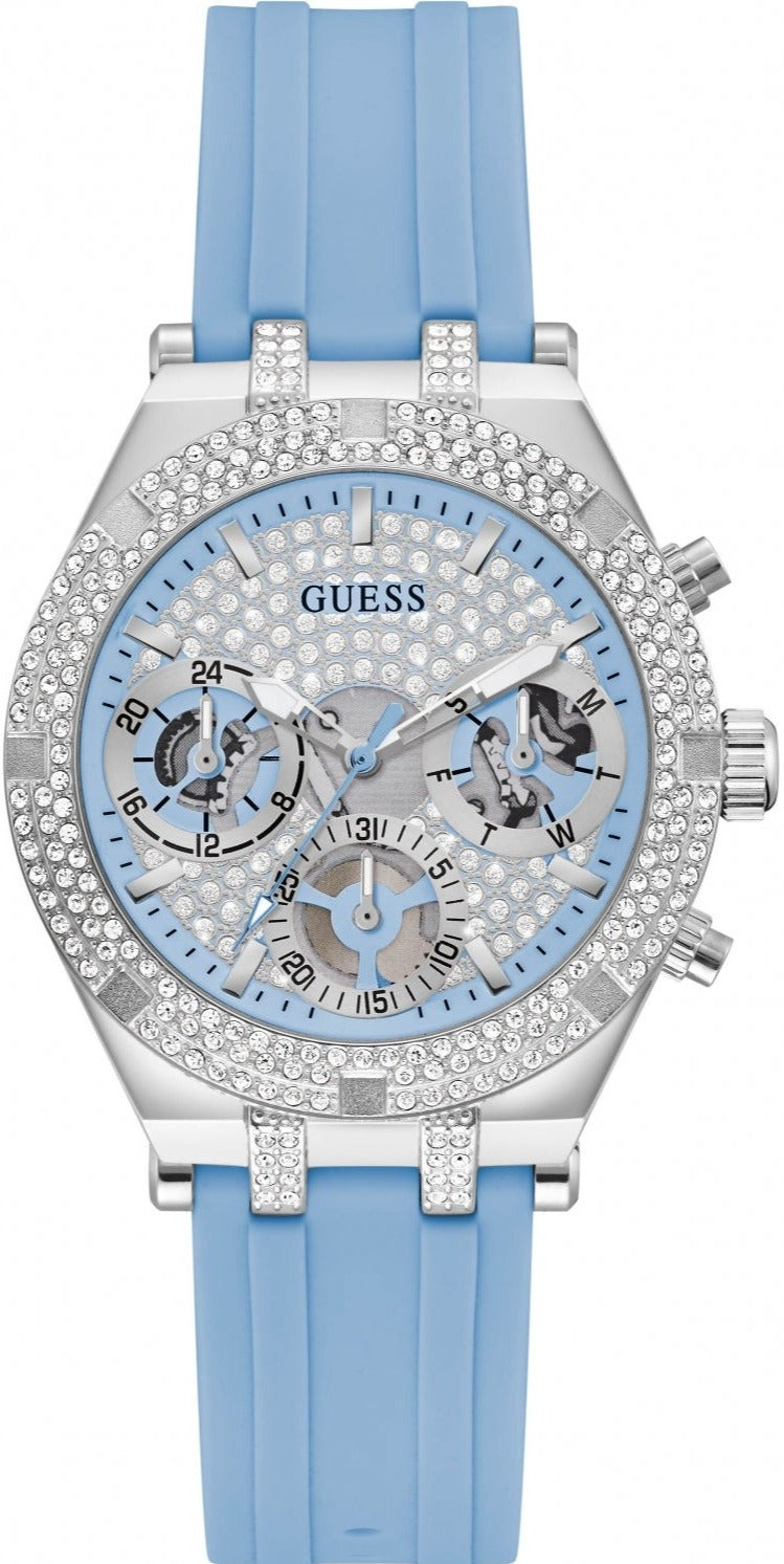  Shop Authentic Guess Heiress Diamonds Blue Dial Blue Rubber Strap Watch for Women - GW0407L1 - Luxxuri