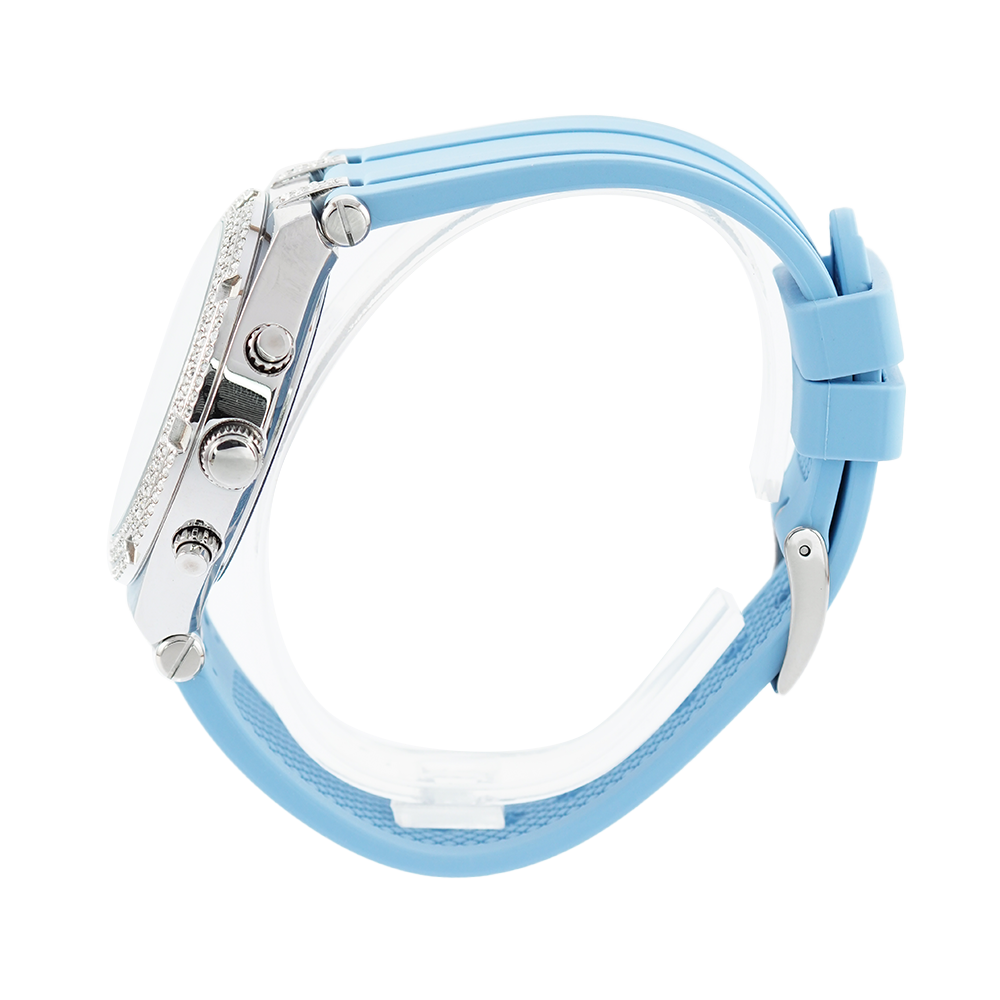  Shop Authentic Guess Heiress Diamonds Blue Dial Blue Rubber Strap Watch for Women - GW0407L1 - Luxxuri