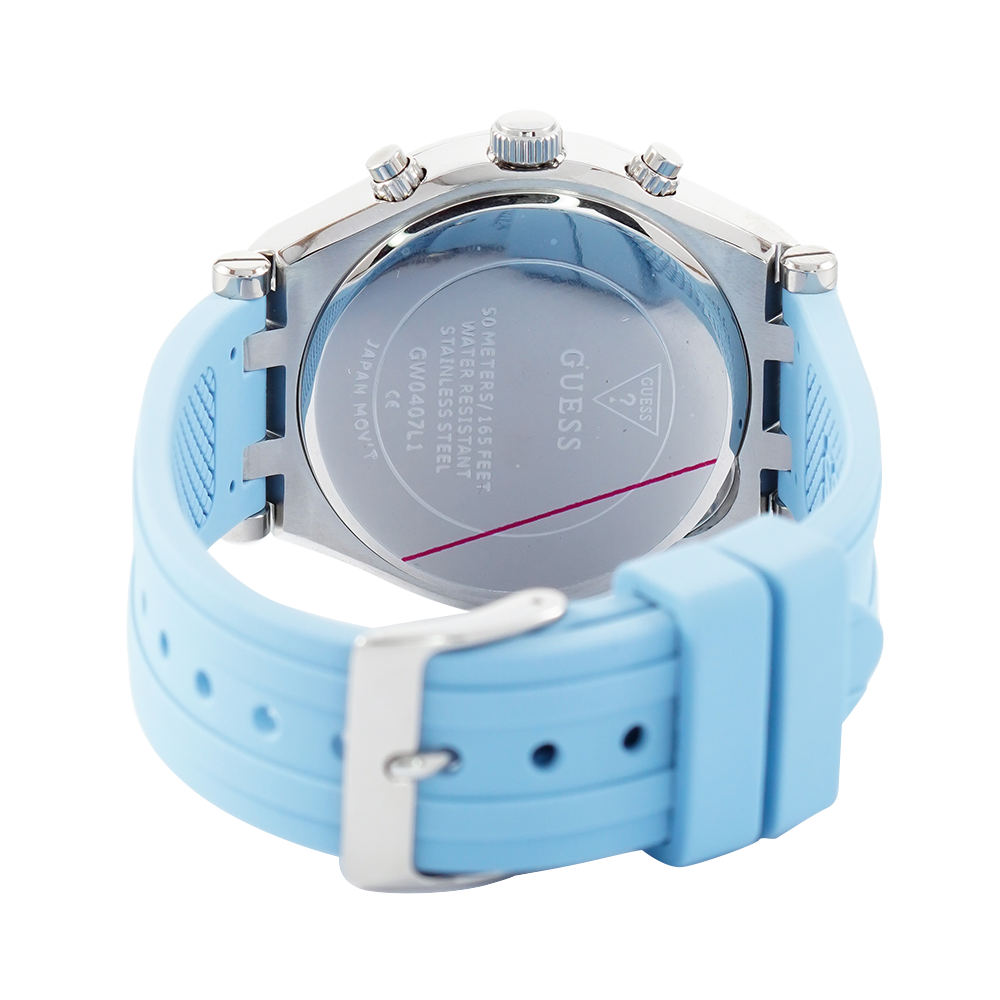  Shop Authentic Guess Heiress Diamonds Blue Dial Blue Rubber Strap Watch for Women - GW0407L1 - Luxxuri