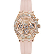  Shop Authentic Guess Heiress Diamonds Rose Gold Dial Pink Rubber Strap Watch for Women - GW0407L3 - Luxxuri