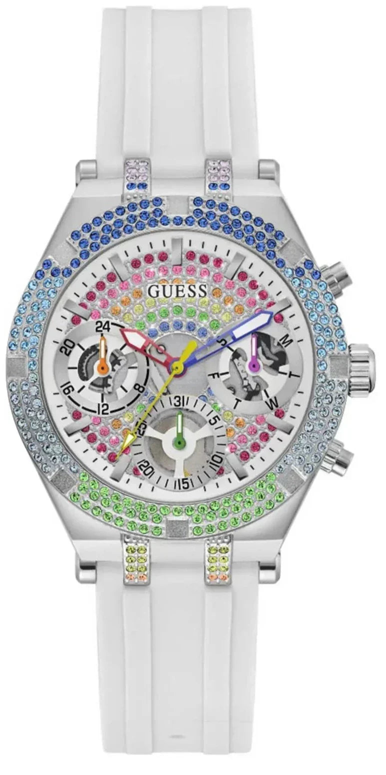  Shop Authentic Guess Glitz Pride Limited Edition White Dial White Rubber Strap Watch for Women - GW0407L4 - Luxxuri