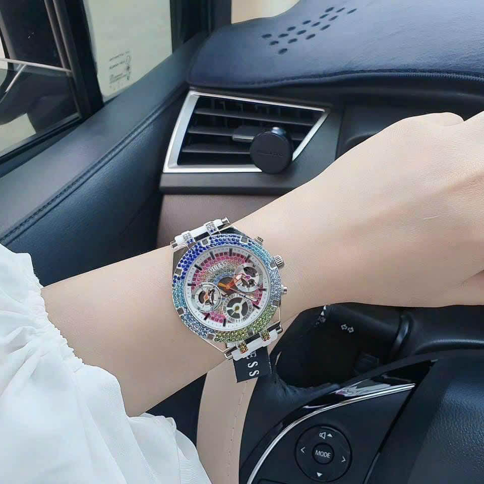  Shop Authentic Guess Glitz Pride Limited Edition White Dial White Rubber Strap Watch for Women - GW0407L4 - Luxxuri