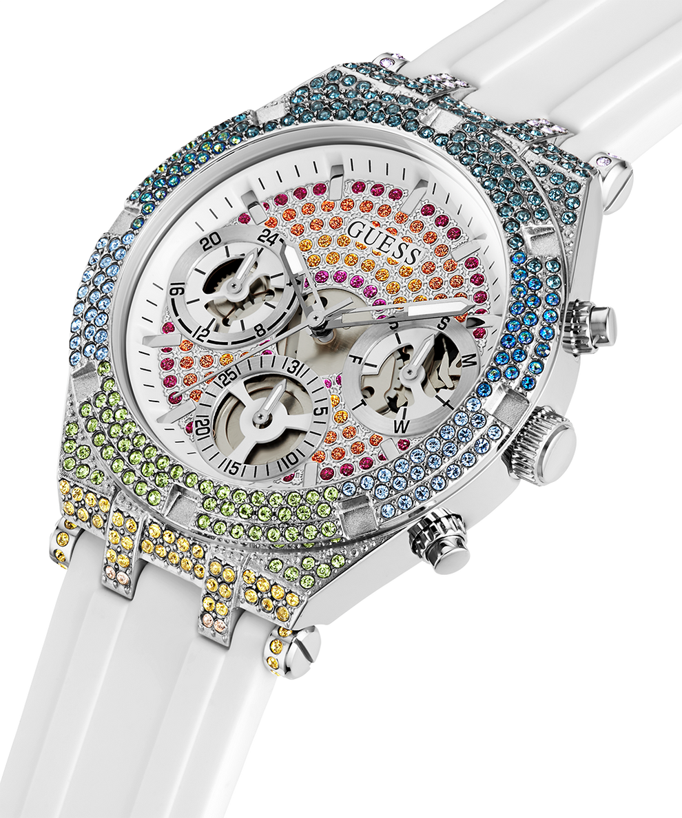  Shop Authentic Guess Glitz Pride Limited Edition White Dial White Rubber Strap Watch for Women - GW0407L4 - Luxxuri