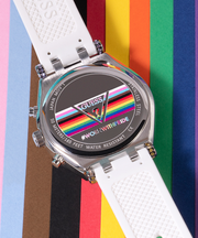  Shop Authentic Guess Glitz Pride Limited Edition White Dial White Rubber Strap Watch for Women - GW0407L4 - Luxxuri