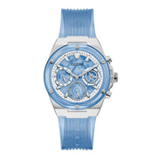  Shop Authentic Guess Athena Active Life Clear White Dial Blue Rubber Strap Watch for Women - GW0409L1 - Luxxuri