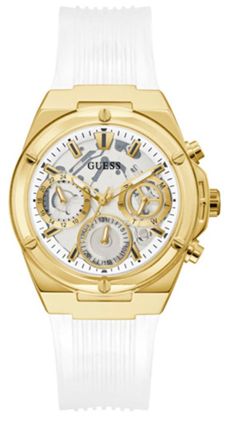  Shop Authentic Guess Athena White Dial White Rubber Strap Watch for Women - GW0409L2 - Luxxuri