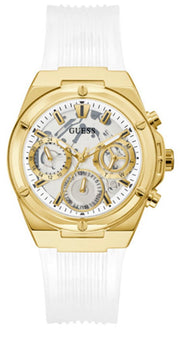  Shop Authentic Guess Athena White Dial White Rubber Strap Watch for Women - GW0409L2 - Luxxuri
