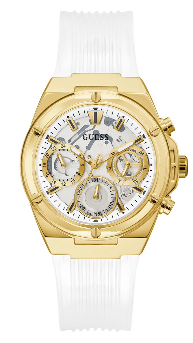  Shop Authentic Guess Athena White Dial White Rubber Strap Watch for Women - GW0409L2 - Luxxuri