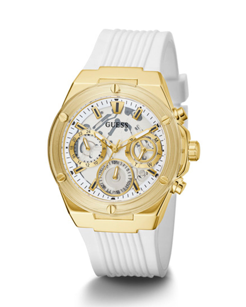  Shop Authentic Guess Athena White Dial White Rubber Strap Watch for Women - GW0409L2 - Luxxuri