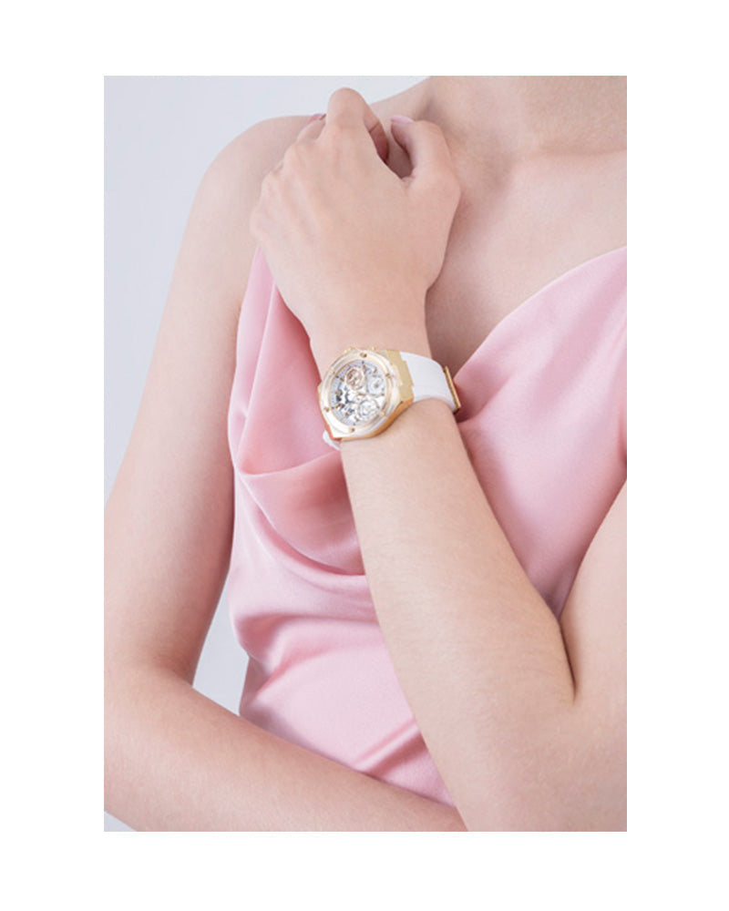  Shop Authentic Guess Athena White Dial White Rubber Strap Watch for Women - GW0409L2 - Luxxuri