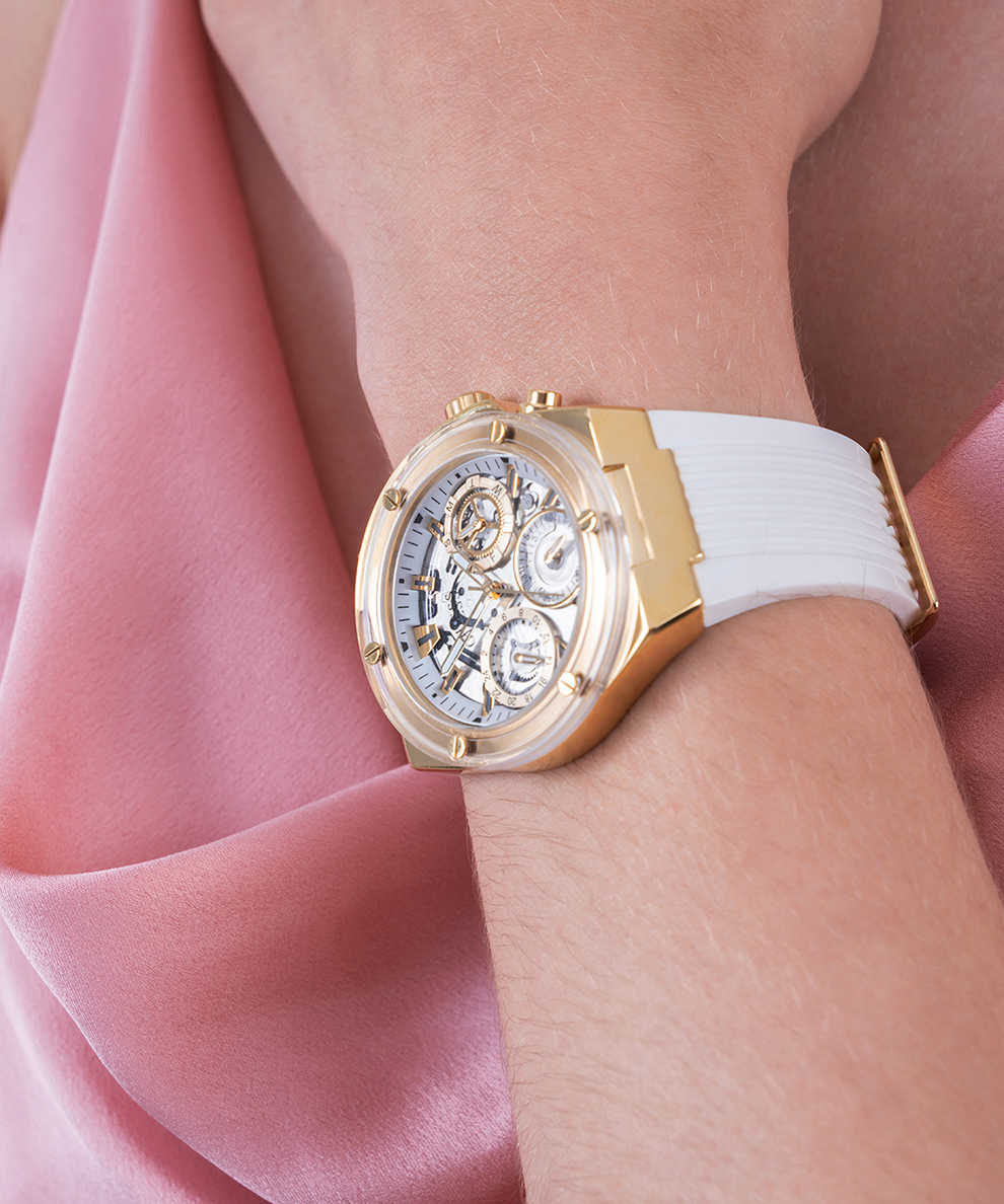  Shop Authentic Guess Athena White Dial White Rubber Strap Watch for Women - GW0409L2 - Luxxuri