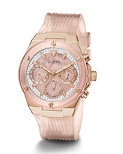  Shop Authentic Guess Athena Rose Gold Dial Rose Gold Rubber Strap Watch for Women - GW0409L3 - Luxxuri