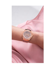  Shop Authentic Guess Athena Rose Gold Dial Rose Gold Rubber Strap Watch for Women - GW0409L3 - Luxxuri