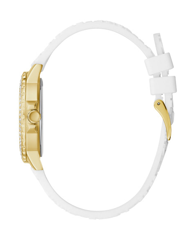  Shop Authentic Guess Marina Multifunction White Dial White Rubber Strap Watch for Women - W1025L5 - Luxxuri