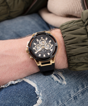  Shop Authentic Guess Delta Black Dial Black Rubber Strap Watch for Men - GW0051G2 - Luxxuri