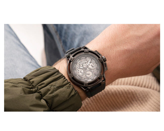  Shop Authentic Guess Matrix Multifunction Grey Dial Grey Rubber Strap Watch for Men - GW0423G3 - Luxxuri