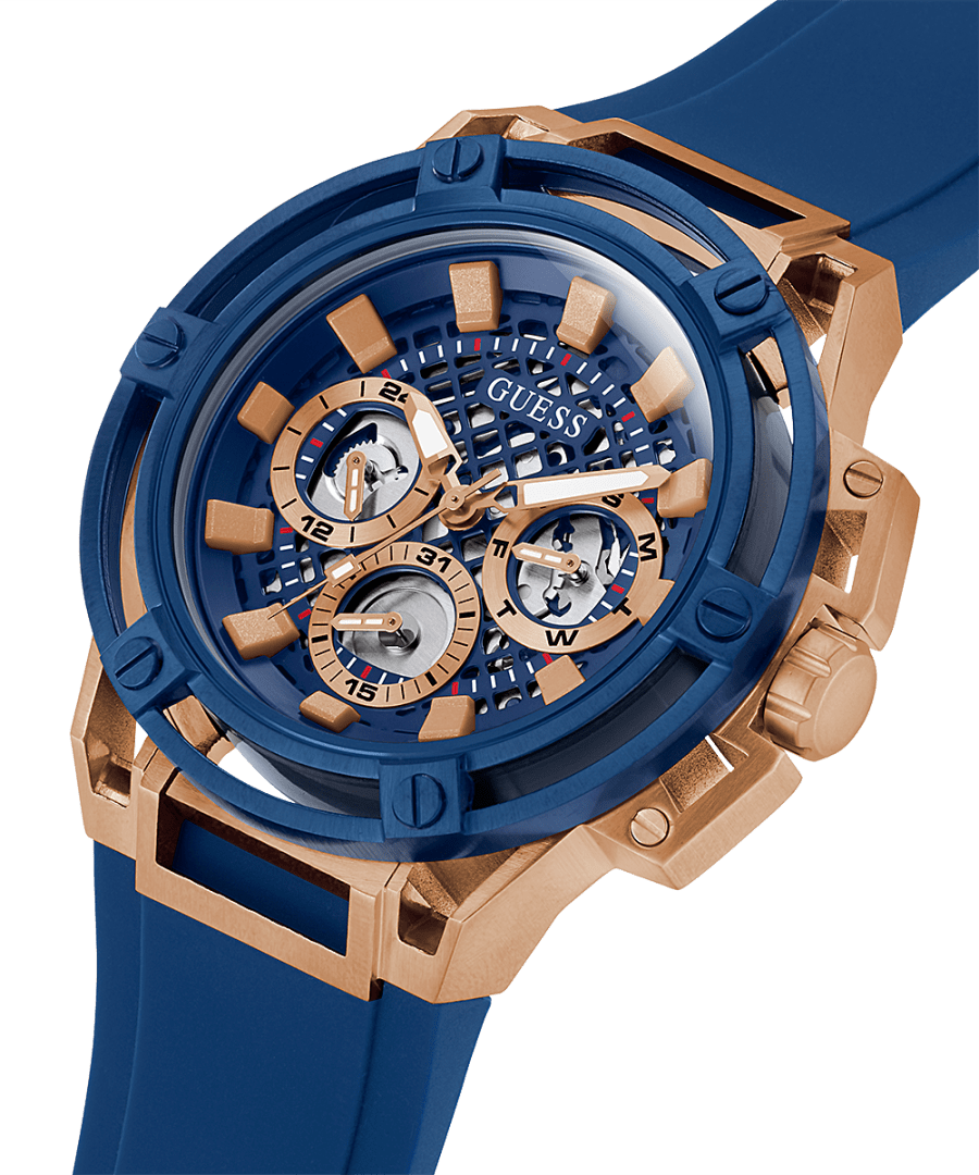 Shop Authentic Guess Matrix Multifunction Blue Dial Blue Rubber Strap Watch For Men - GW0423G1 - Luxxuri