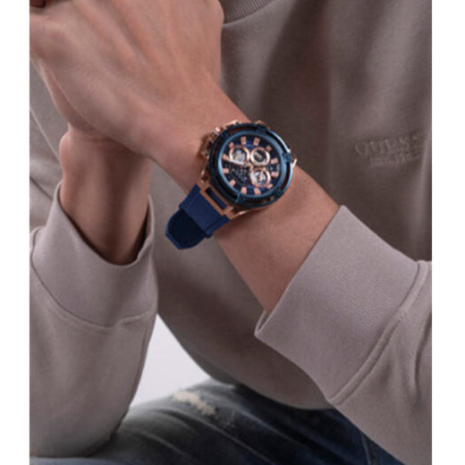  Shop Authentic Guess Matrix Multifunction Blue Dial Blue Rubber Strap Watch for Men - GW0423G4 - Luxxuri