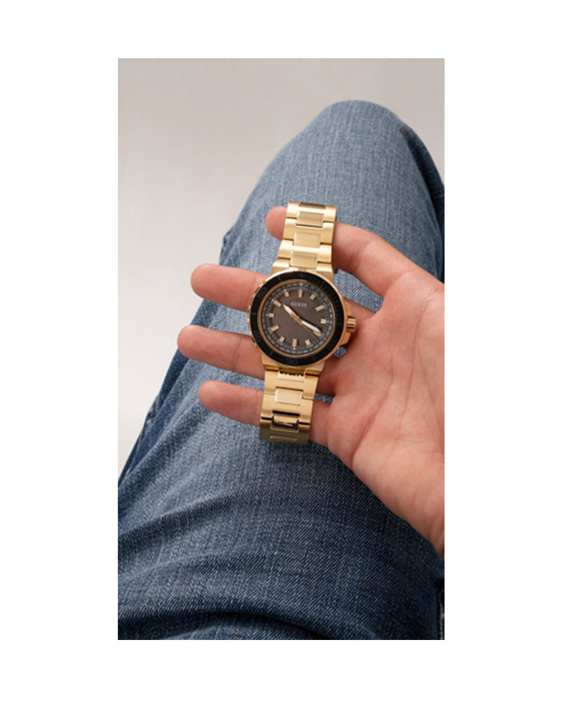  Shop Authentic Guess Track Grey Dial Gold Steel Strap Watch for Men - GW0426G2 - Luxxuri
