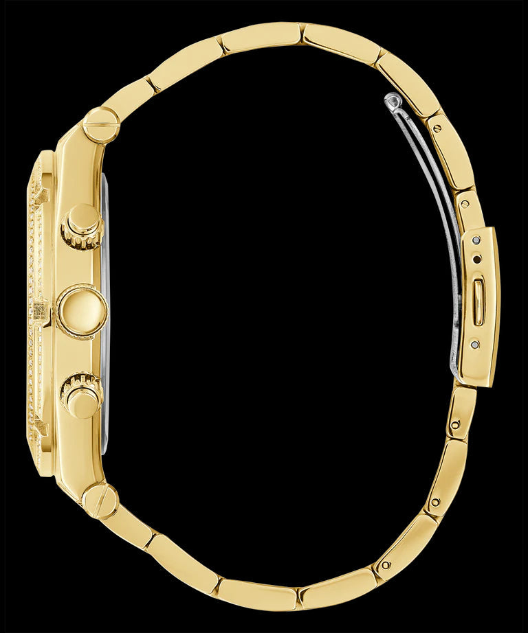  Shop Authentic Guess Multifunction Diamonds Black Dial Gold Steel Strap Watch for Men - GW0455G2 - Luxxuri