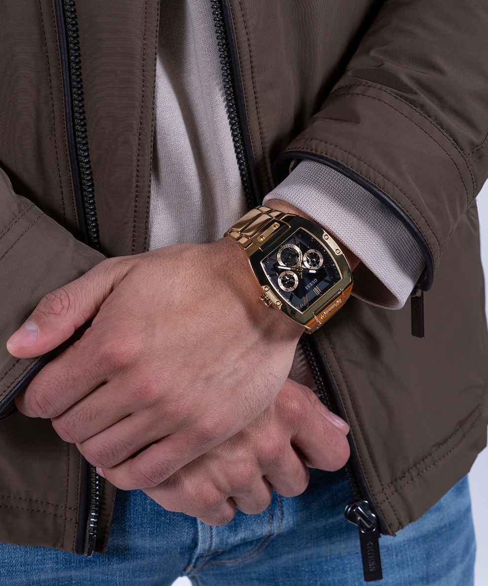  Shop Authentic Guess Phoenix Multi Function Black Dial Gold Steel Strap Watch for Men - GW0456G1 - Luxxuri