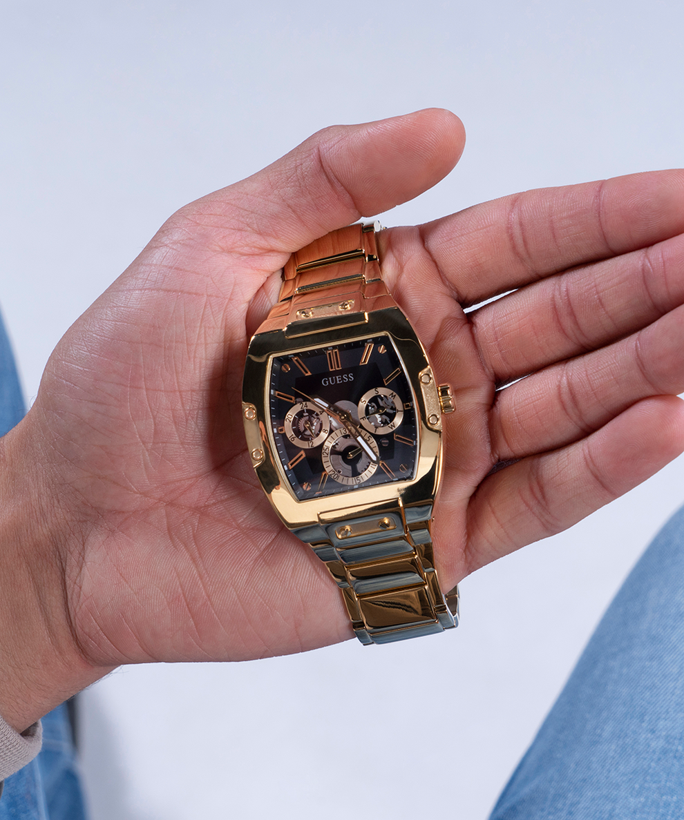  Shop Authentic Guess Phoenix Multi Function Black Dial Gold Steel Strap Watch for Men - GW0456G1 - Luxxuri