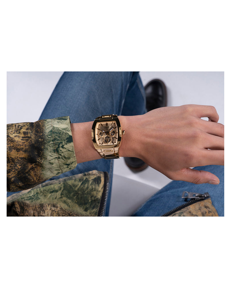  Shop Authentic Guess Phoenix Multi Function Gold Dial Gold Steel Strap Watch for Men - GW0456G2 - Luxxuri