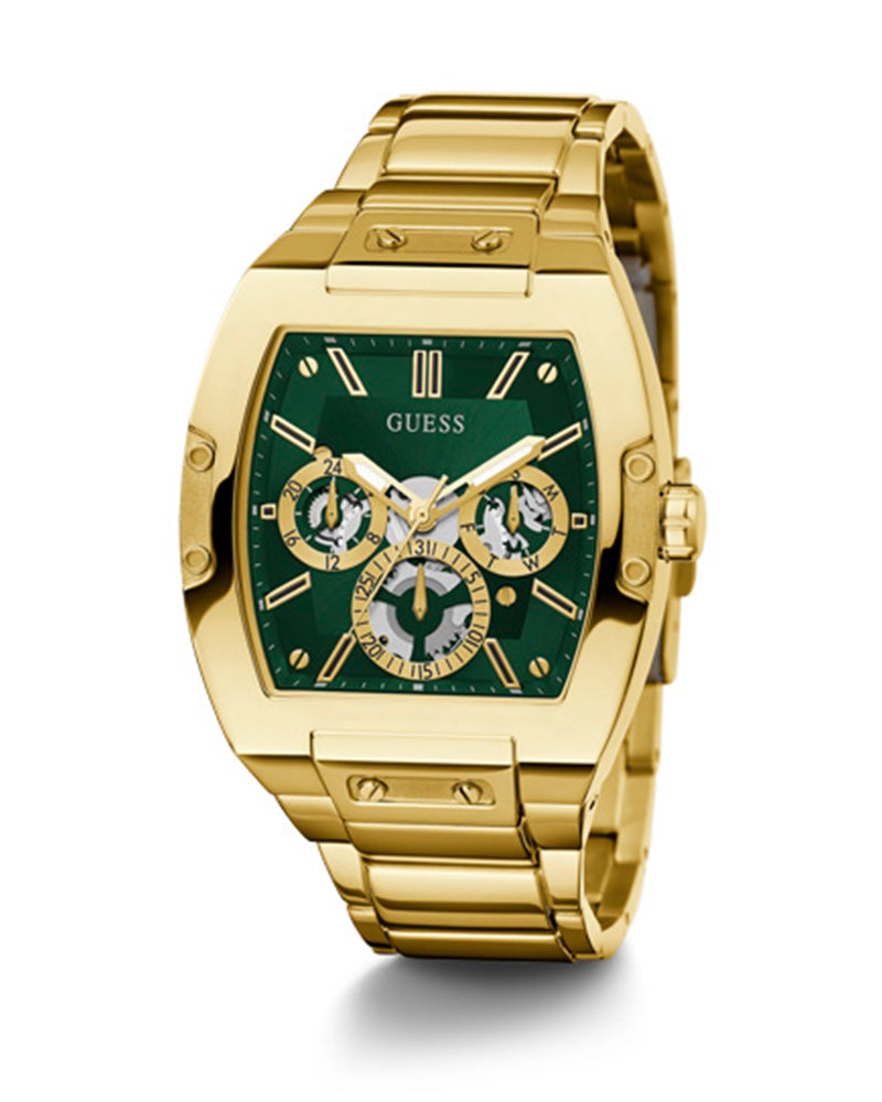  Shop Authentic Guess Phoenix Multi Function Green Dial Gold Steel Strap Watch for Men - GW0456G3 - Luxxuri
