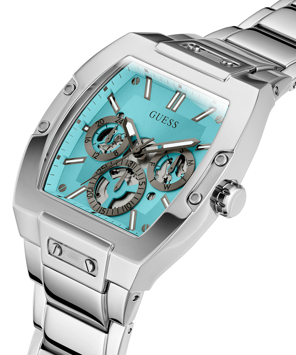  Shop Authentic Guess Phoenix Multi Function Aqua Blue Dial Silver Steel Strap Watch for Men - GW0456G4 - Luxxuri