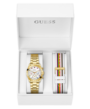  Shop Authentic Guess Exclusive Multi Color White Dial Gold Steel Strap Watch for Women - GW0457L1 - Luxxuri