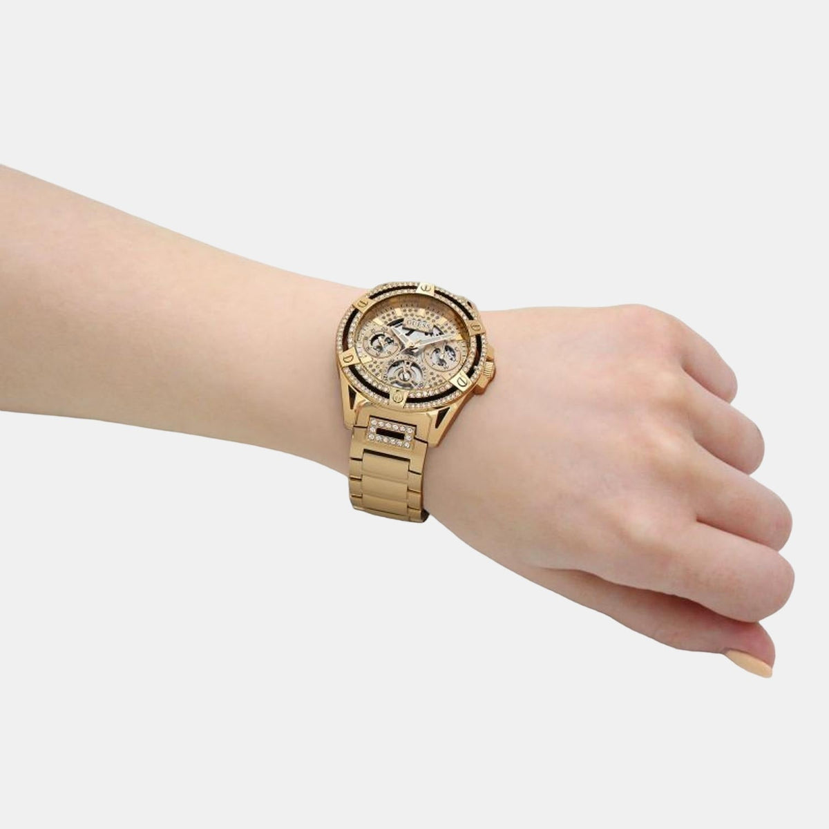  Shop Authentic Guess Queen Quartz Gold Dial Gold Steel Strap Watch For Women - GW0464L2 - Luxxuri