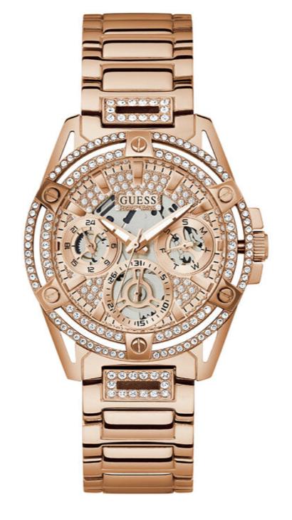  Shop Authentic Guess Queen Multifunction Rose Gold Dial Rose Gold Steel Strap Watch For Women - GW0464L3 - Luxxuri