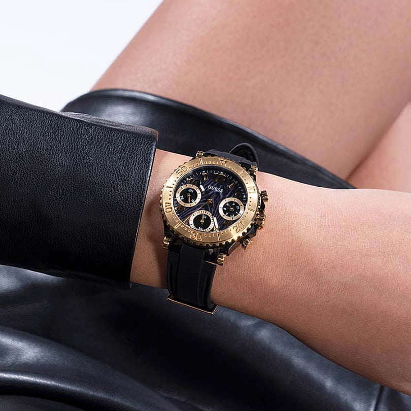  Shop Authentic Guess Cosmic Multifunction Black Dial Black Silicone Strap Watch For Women - GW0466L1 - Luxxuri