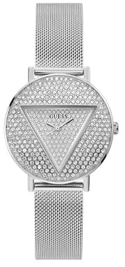 Shop Authentic Guess Iconic Diamonds Silver Dial Silver Mesh Bracelet Watch For Women - GW0477L1 - Luxxuri