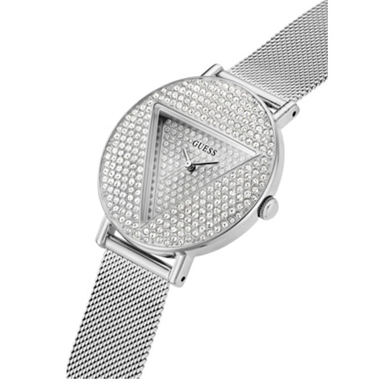  Shop Authentic Guess Iconic Diamonds Silver Dial Silver Mesh Bracelet Watch For Women - GW0477L1 - Luxxuri