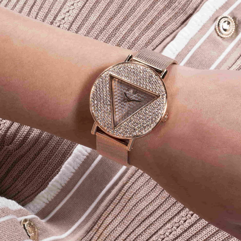  Shop Authentic Guess Crystal Clear Rose Gold Dial Rose Gold Steel Strap Watch for Women - GW0470L3 - Luxxuri