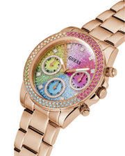  Shop Authentic Guess Confetti Multifunction Multicolor Dial Rose Gold Steel Strap Watch For Women - GW0483L3 - Luxxuri