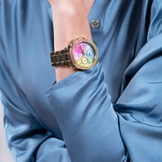  Shop Authentic Guess Confetti Chronograph Rainbow Dial Gold Steel Strap Watch For Women  - GW0483L4 - Luxxuri