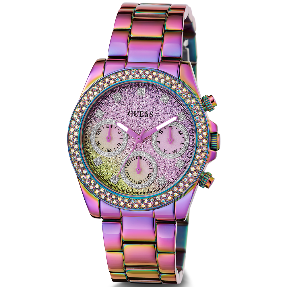  Shop Authentic Guess Confetti Chronograph Crystals Multicolor Dial Purple Steel Strap Watch For Women - GW0483L5 - Luxxuri