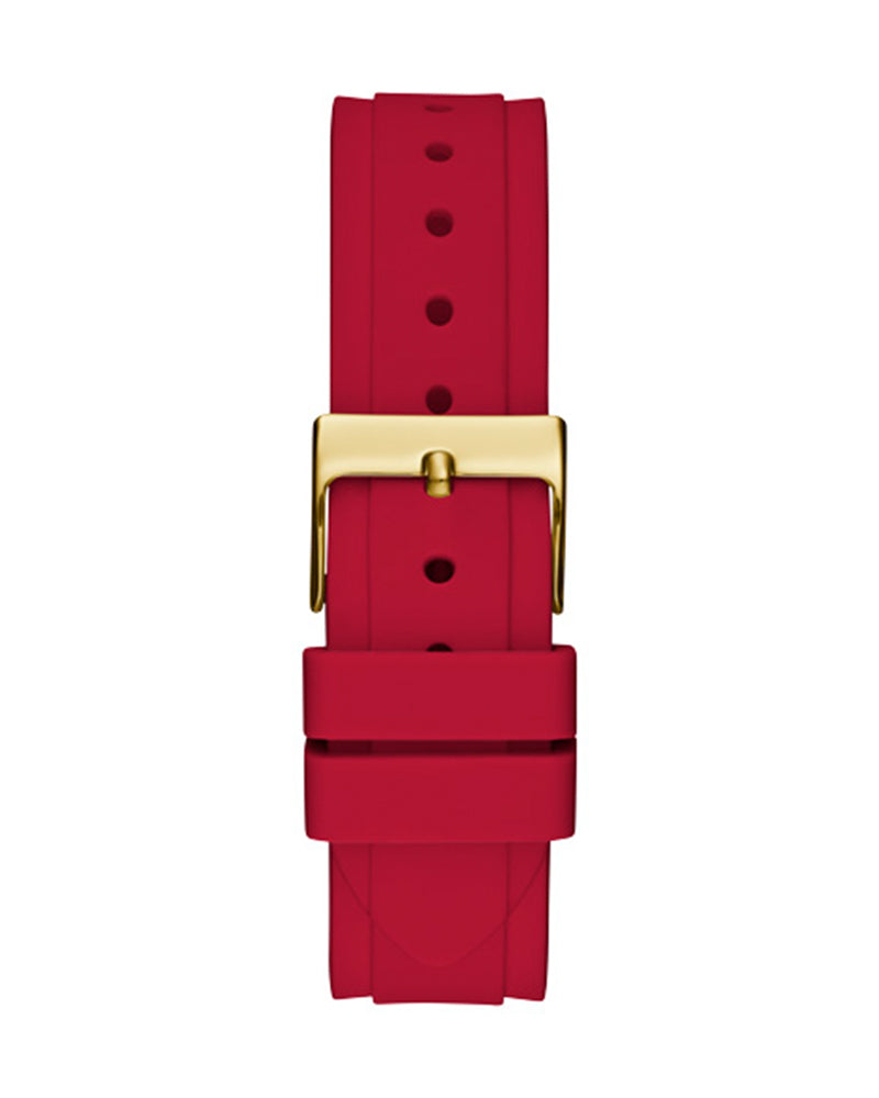  Shop Authentic Guess Solstice Diamonds Gold Dial Red Rubber Strap Watch for Women - GW0484L1 - Luxxuri