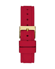  Shop Authentic Guess Solstice Diamonds Gold Dial Red Rubber Strap Watch for Women - GW0484L1 - Luxxuri