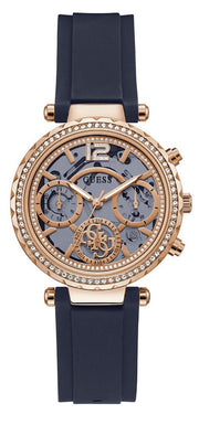  Shop Authentic Guess Solistice Diamonds Roe Gold Dial Black Rubber Strap Watch for Women - GW0484L2 - Luxxuri