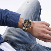  Shop Authentic Guess Axle Multifunction Black Dial Gold Steel Strap Watch For Men - GW0488G2 - Luxxuri