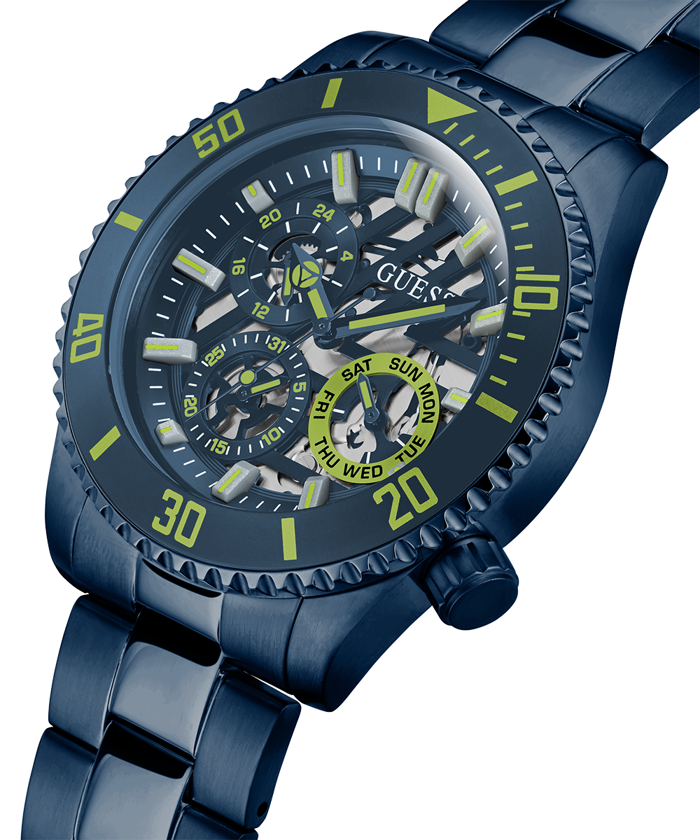  Shop Authentic Guess Axle Multifunction Navy Blue Dial Blue Steel Strap Watch For Men - GW0488G4 - Luxxuri